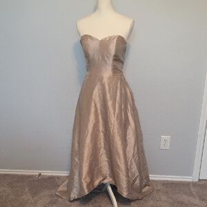 Chic Tan Strapless Dress with Timeless Appeal